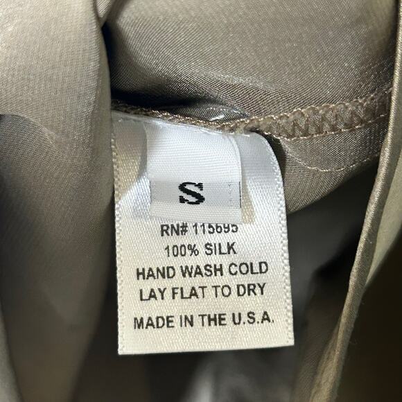 Society for Rational Dress Silk Mini Dress Sz S Sleeveless Taupe Party Cocktail - Picture 5 of 8